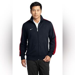 Nike Golf Men's Dri-Fit Navy Jacket with Red Accents